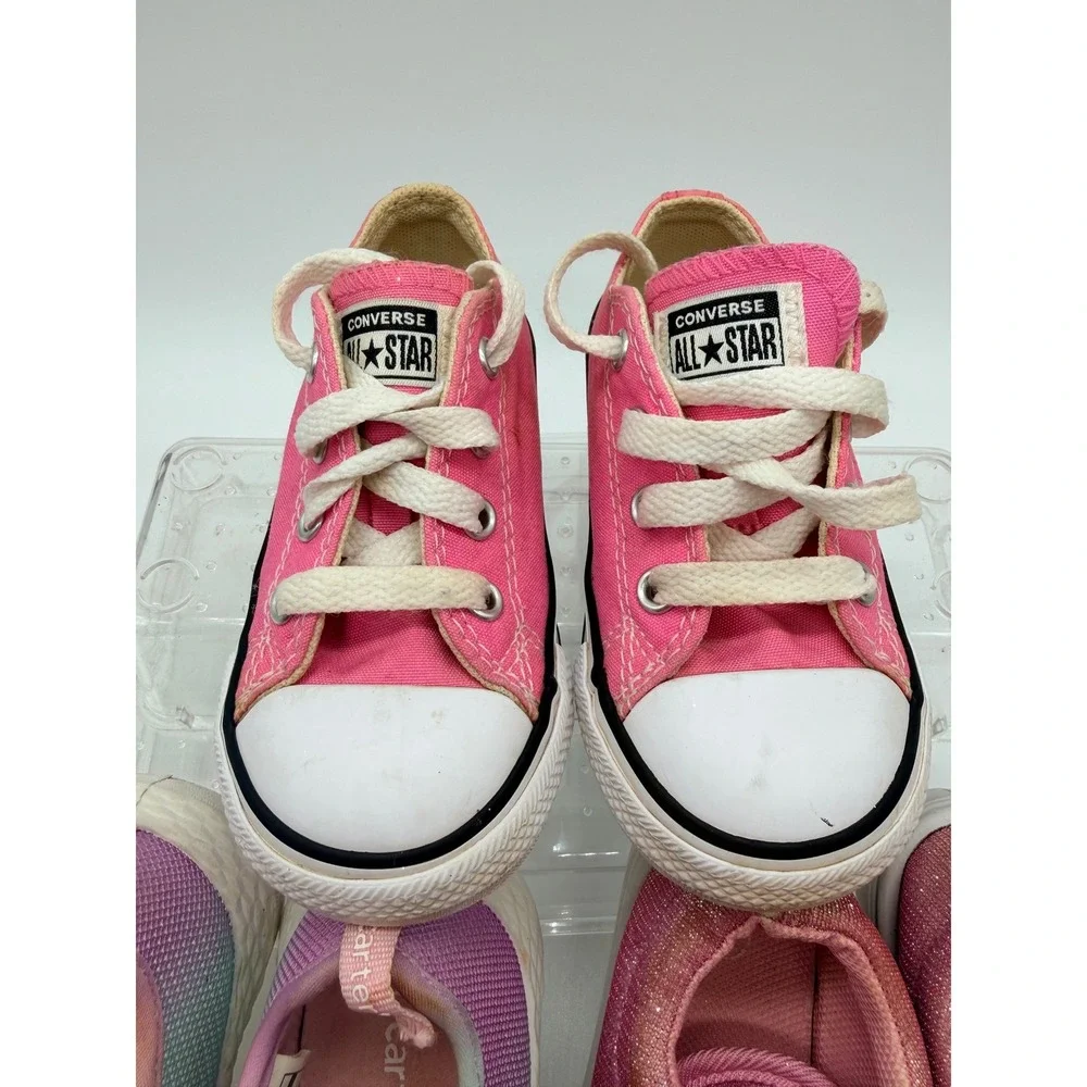 Toddler Girl Shoes Lot Size 6 Nike Converse Sneakers Sandals Pink Purple